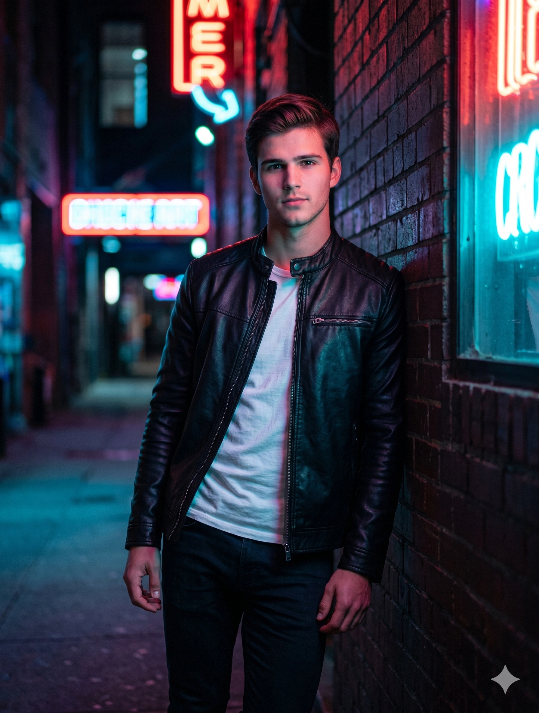 Cyberpunk Neon Street Portrait