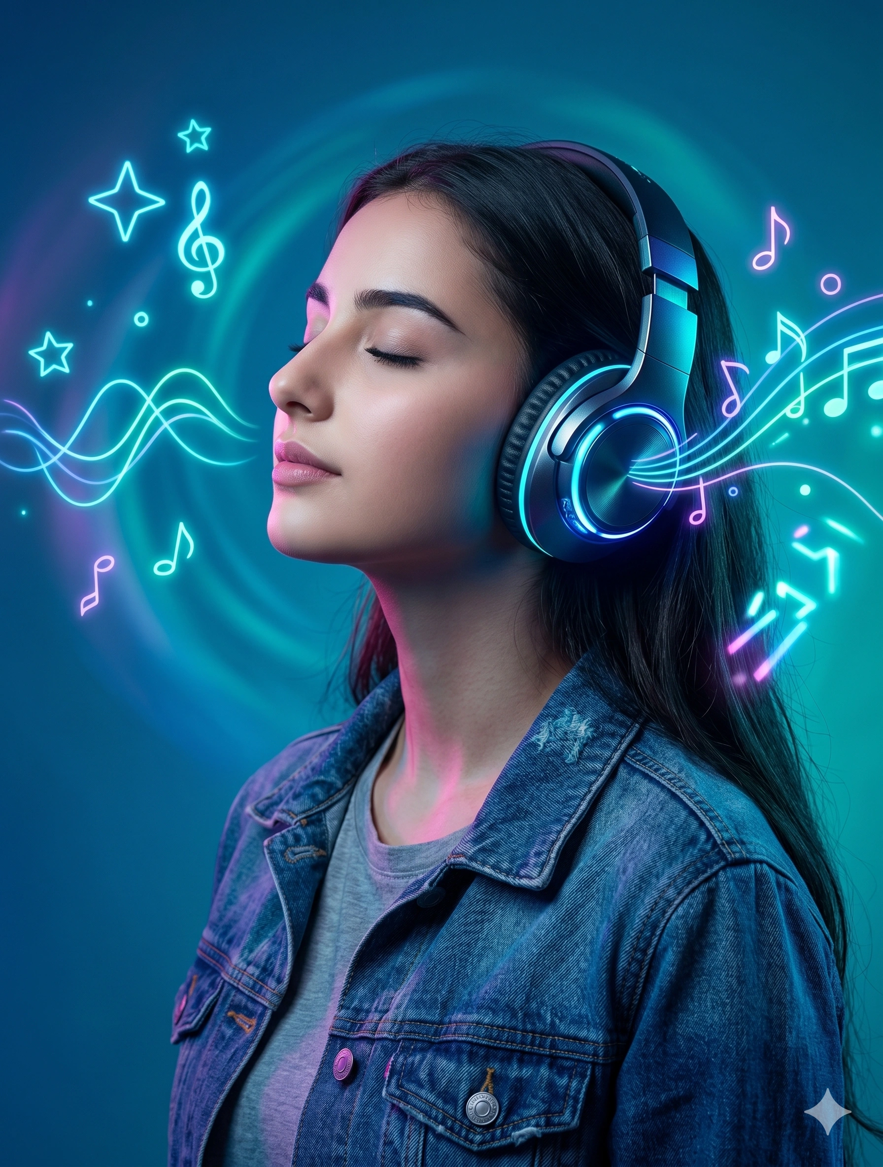 Futuristic Neon Audio Portrait