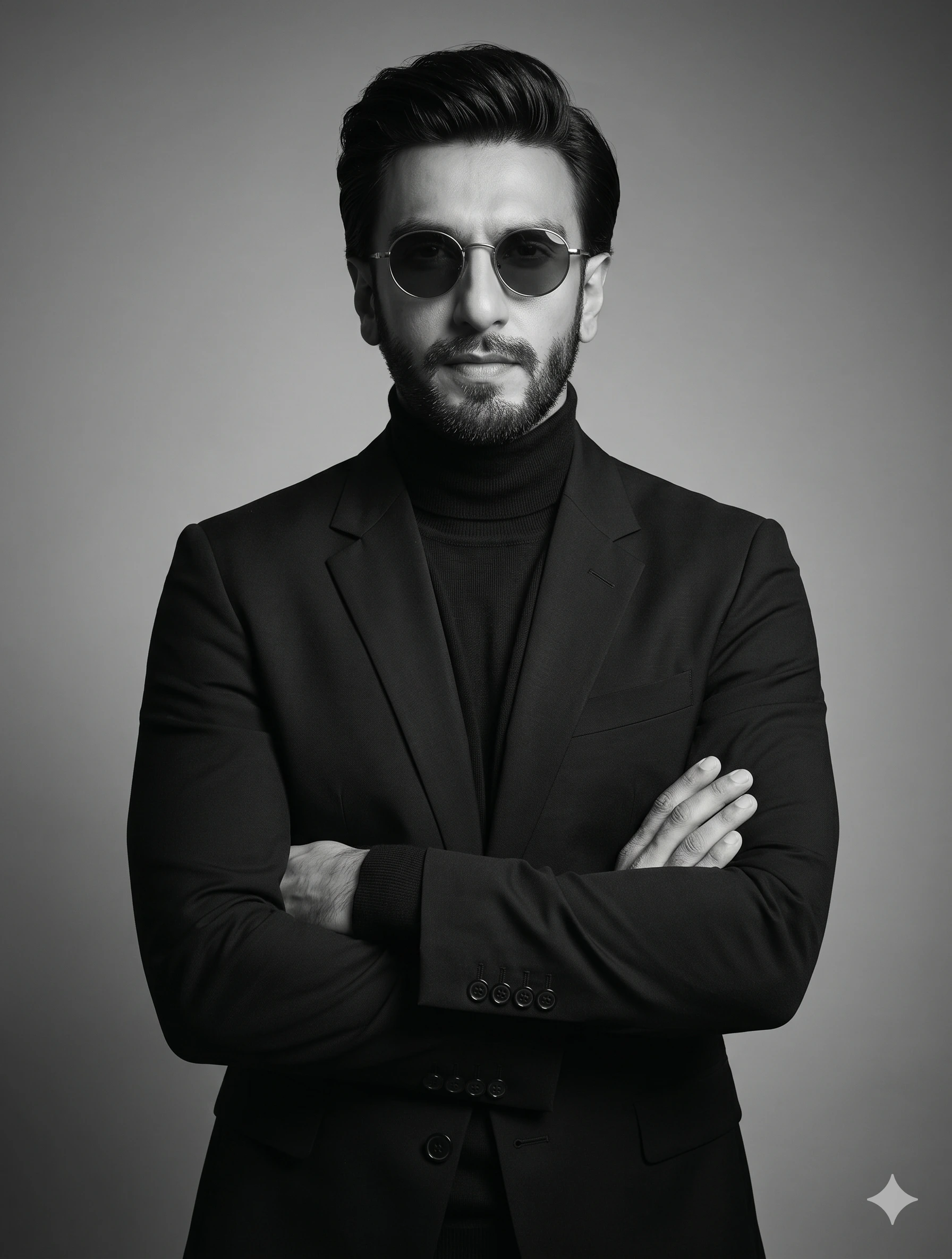 Sophisticated B&W Studio Portrait